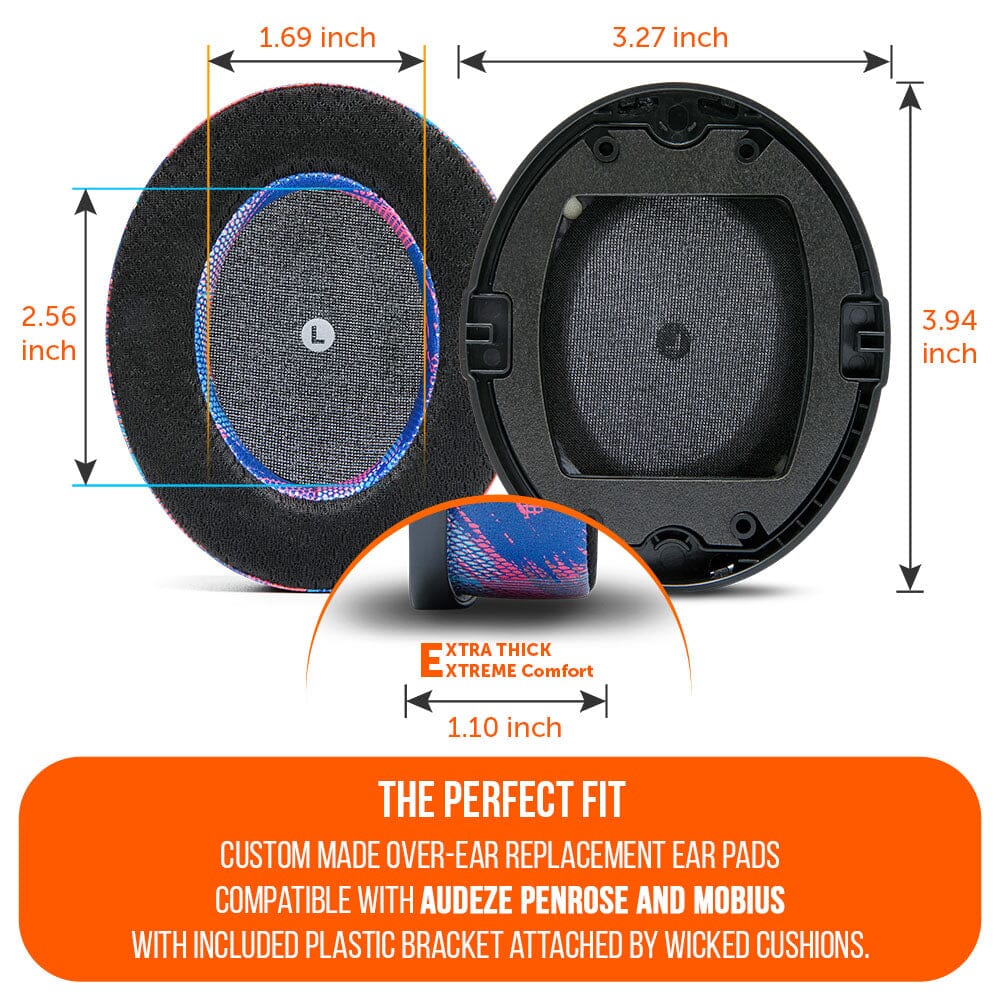 Apos Audio Wicked Cushions Cooling Gel Ear Pads Audeze Penrose & Mobius Earpads - WC FreeZe Cooling Gel