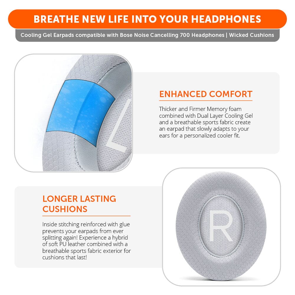 Apos Audio Wicked Cushions Cooling Gel Ear Pads Bose NC 700 Cooling Gel Earpads - WC FreeZe