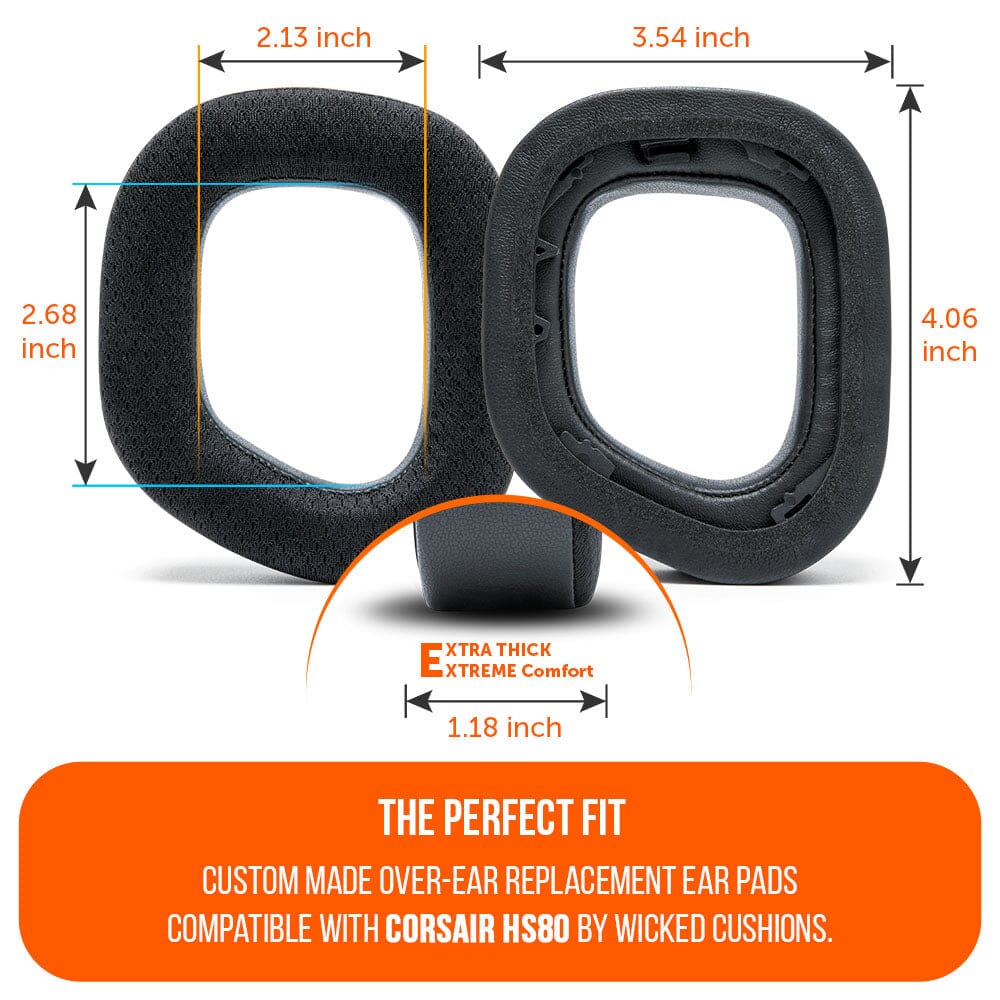 Apos Audio Wicked Cushions Cooling Gel Ear Pads Corsair HS80 Earpads - WC FreeZe Cooling Gel