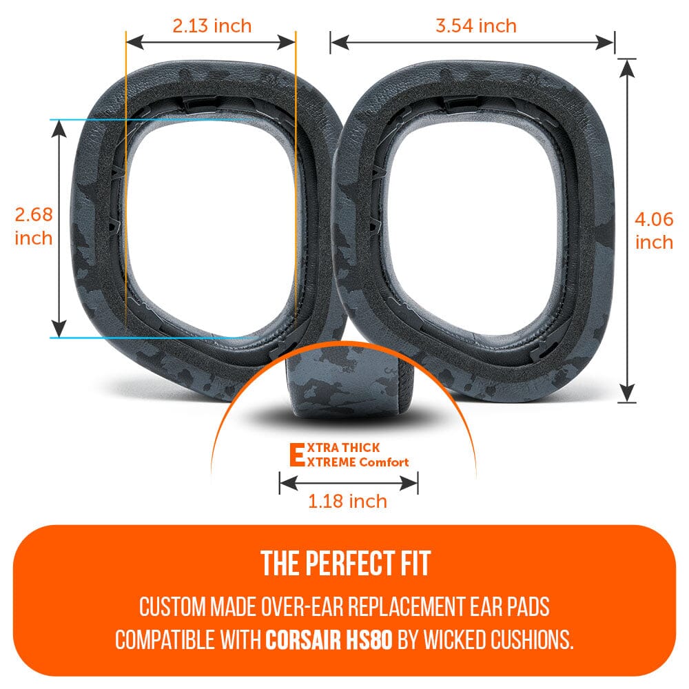 Apos Audio Wicked Cushions Cooling Gel Ear Pads Corsair HS80 Earpads - WC FreeZe Cooling Gel