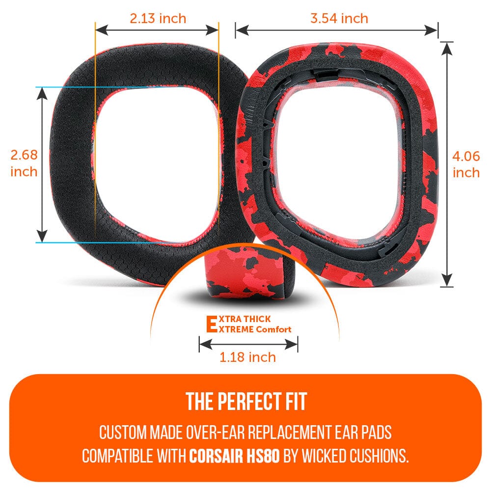 Apos Audio Wicked Cushions Cooling Gel Ear Pads Corsair HS80 Earpads - WC FreeZe Cooling Gel