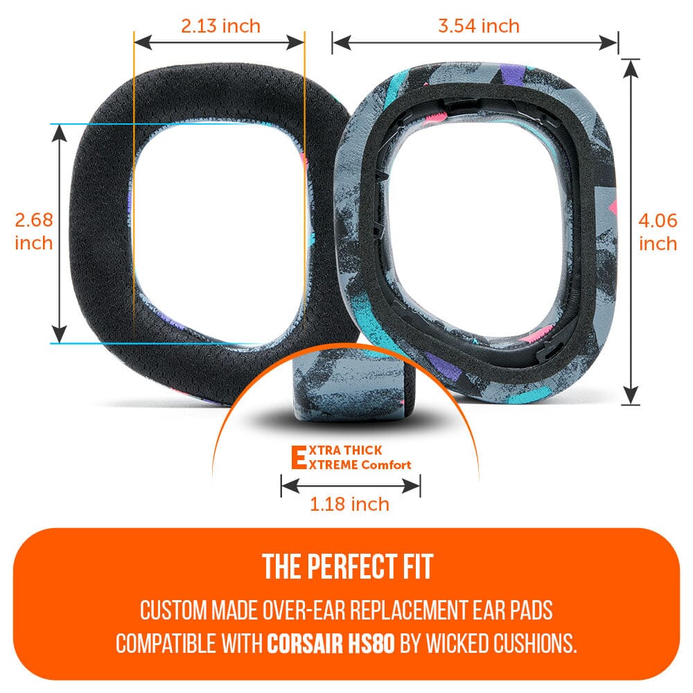 Apos Audio Wicked Cushions Cooling Gel Ear Pads Corsair HS80 Earpads - WC FreeZe Cooling Gel