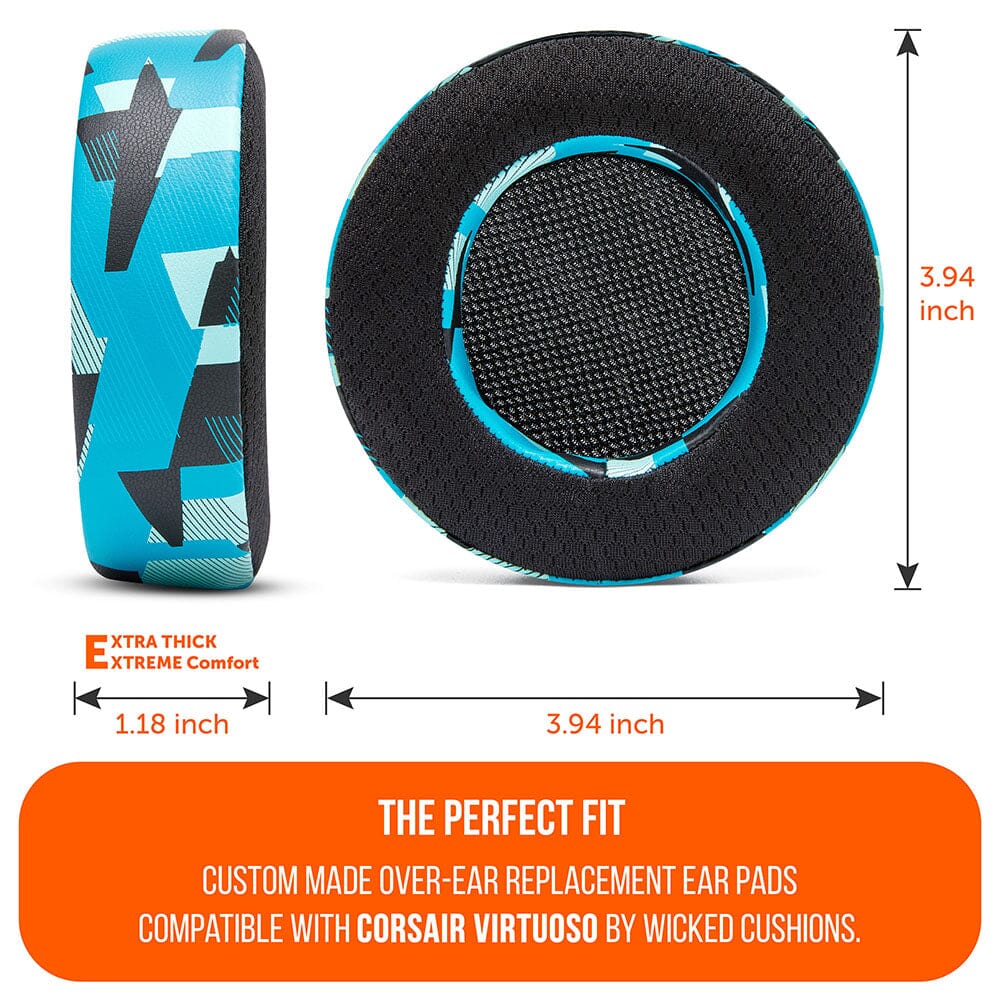 Apos Audio Wicked Cushions Cooling Gel Ear Pads Corsair Virtuoso Earpads - WC FreeZe Cooling Gel