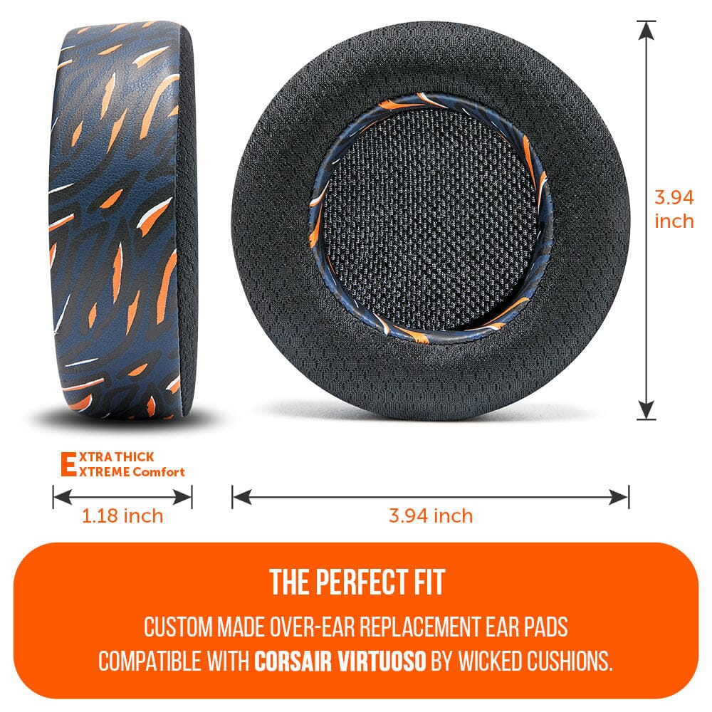 Apos Audio Wicked Cushions Cooling Gel Ear Pads Corsair Virtuoso Earpads - WC FreeZe Cooling Gel