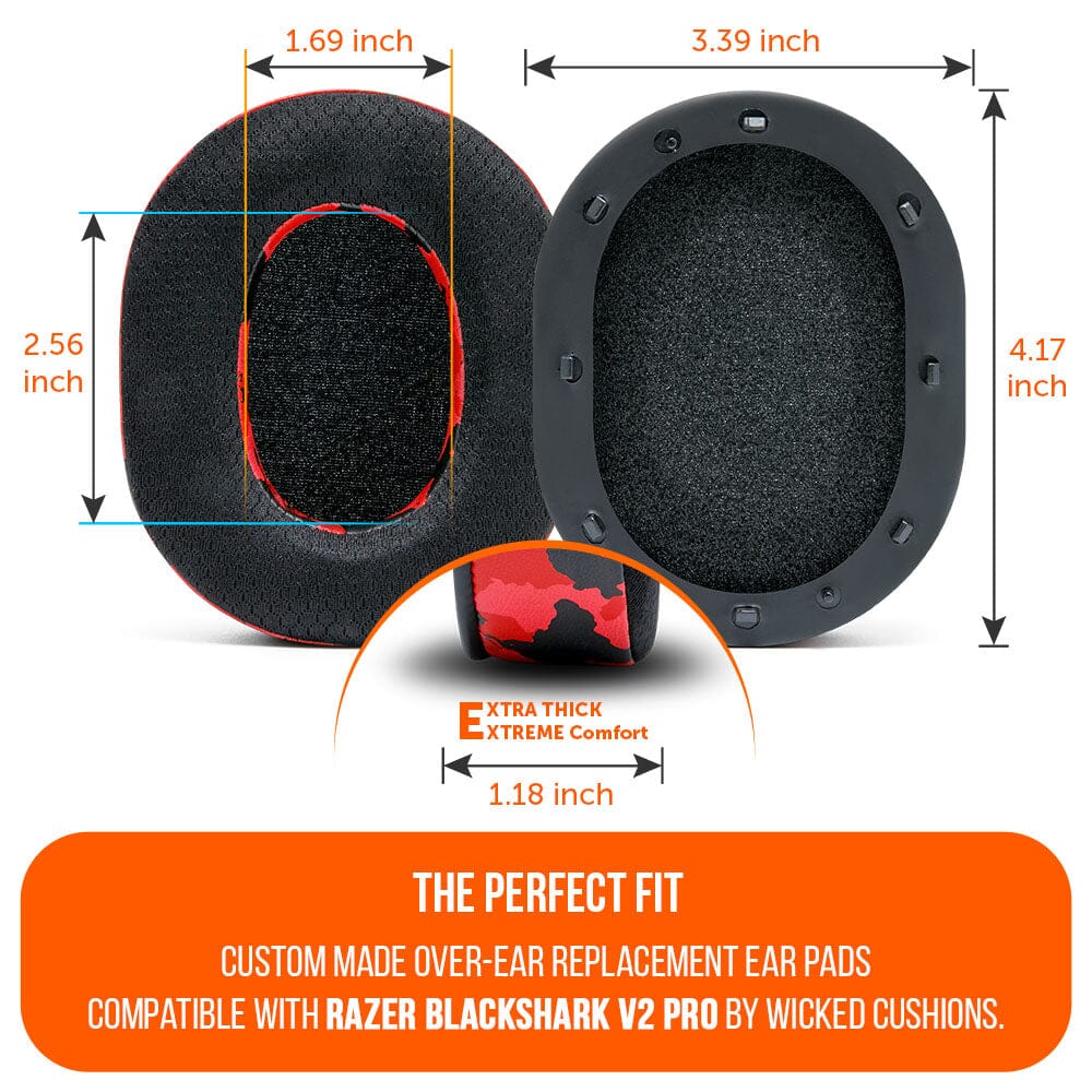 Apos Audio Wicked Cushions Cooling Gel Ear Pads Razer Blackshark V2 Pro Earpads - WC FreeZe Cooling Gel (PRE 2023 model)
