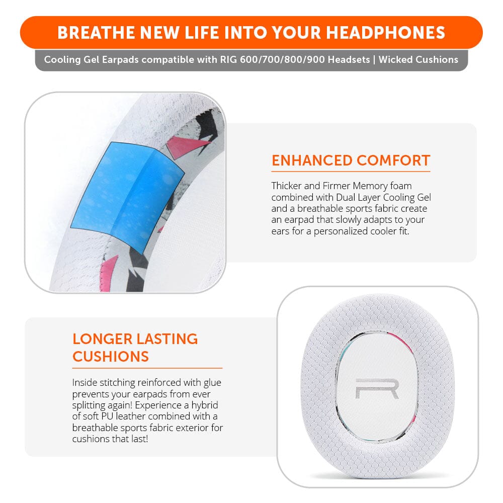 Apos Audio Wicked Cushions Cooling Gel Ear Pads RIG 600, 700, 800 & 900 Series Earpads - WC FreeZe Cooling Gel