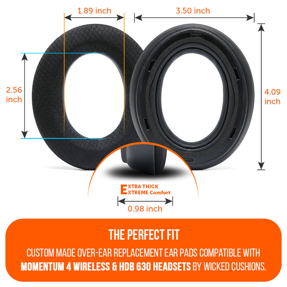 Apos Audio Wicked Cushions Cooling Gel Ear Pads Sennheiser Momentum 4 & HDB 630 Earpads - WC FreeZe Cooling Gel