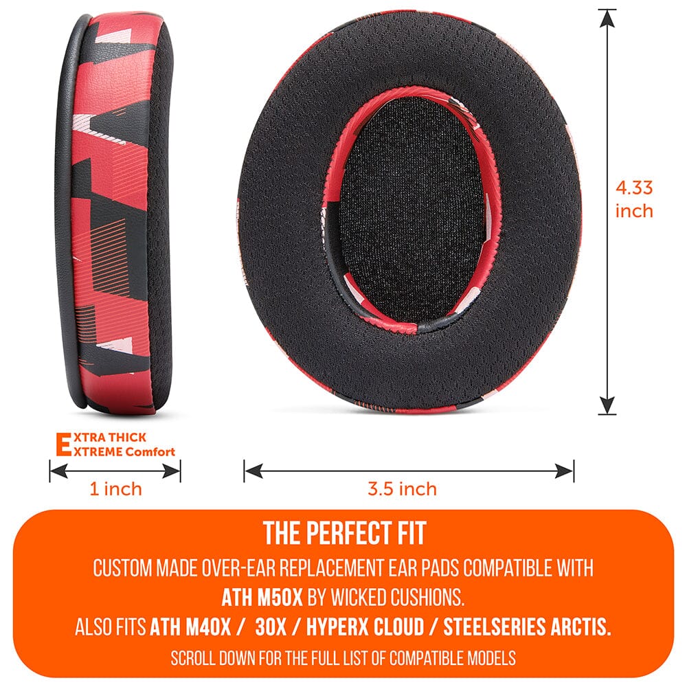 Apos Audio Wicked Cushions Cooling Gel Ear Pads WC FreeZe - Hybrid Cooling Gel Infused Ear Pads for ATH M50X