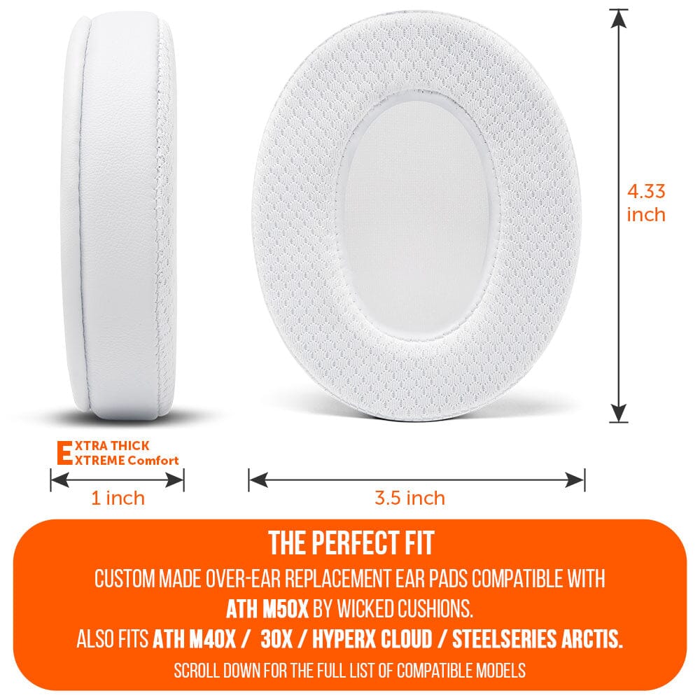 Apos Audio Wicked Cushions Cooling Gel Ear Pads WC FreeZe - Hybrid Cooling Gel Infused Ear Pads for ATH M50X