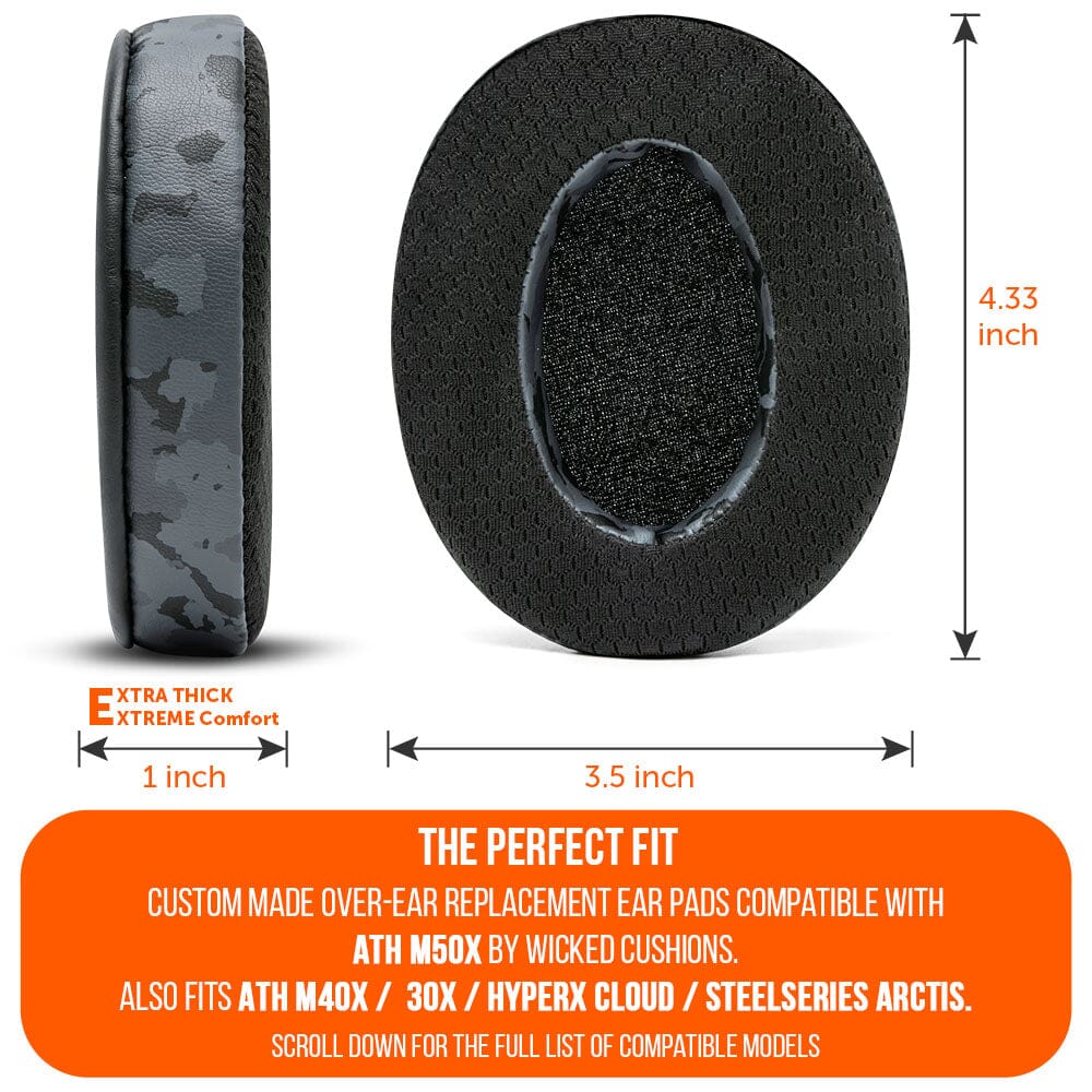 Apos Audio Wicked Cushions Cooling Gel Ear Pads WC FreeZe - Hybrid Cooling Gel Infused Ear Pads for ATH M50X