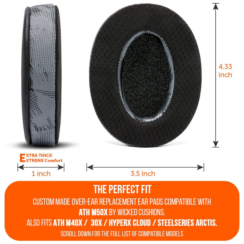 Apos Audio Wicked Cushions Cooling Gel Ear Pads WC FreeZe - Hybrid Cooling Gel Infused Ear Pads for ATH M50X
