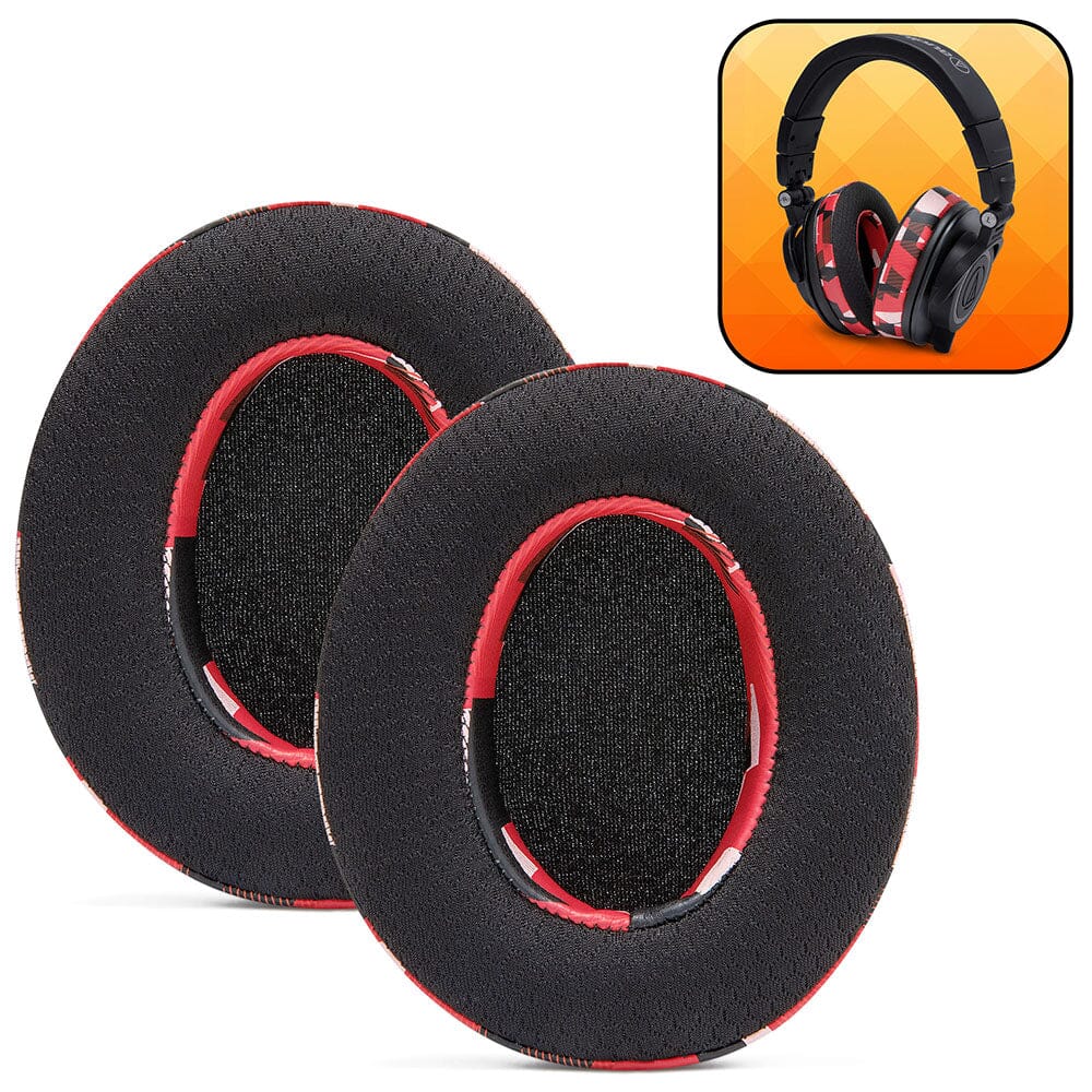 Apos Audio Wicked Cushions Cooling Gel Ear Pads WC FreeZe - Hybrid Cooling Gel Infused Ear Pads for ATH M50X Red Prism