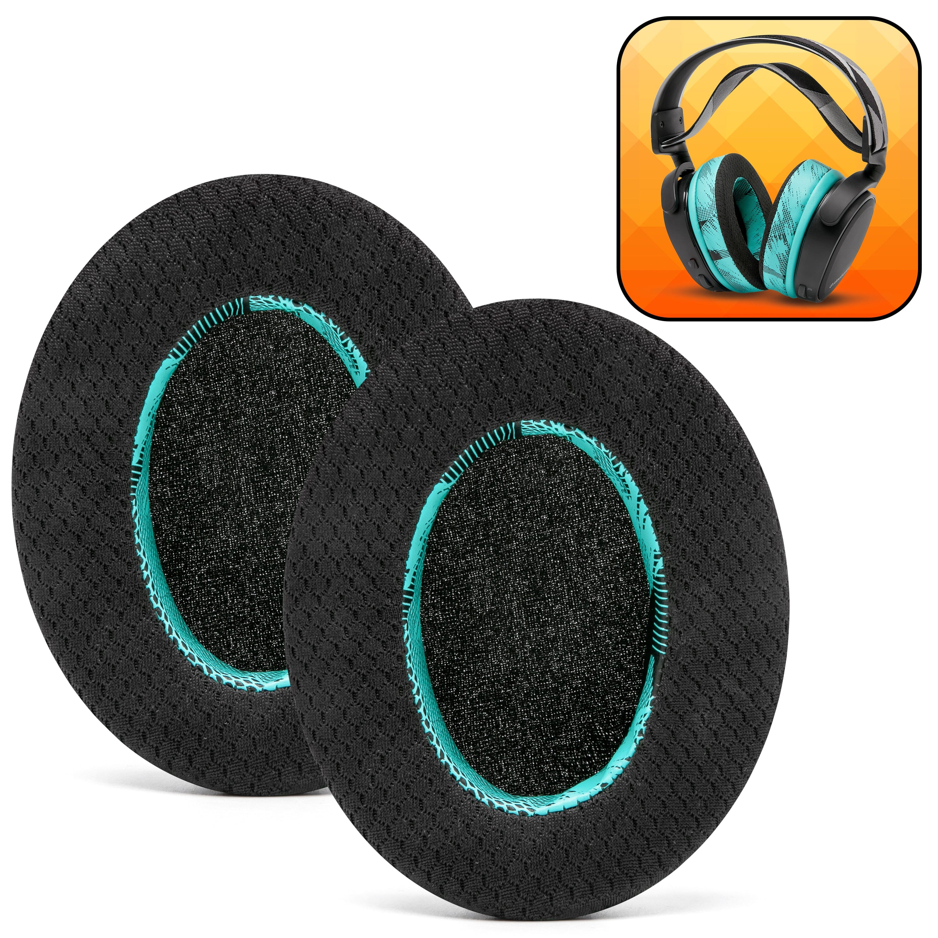 Apos Audio Wicked Cushions Cooling Gel Ear Pads WC FreeZe - Hybrid Cooling Gel Infused Ear Pads for ATH M50X SpeedRacer Cyan