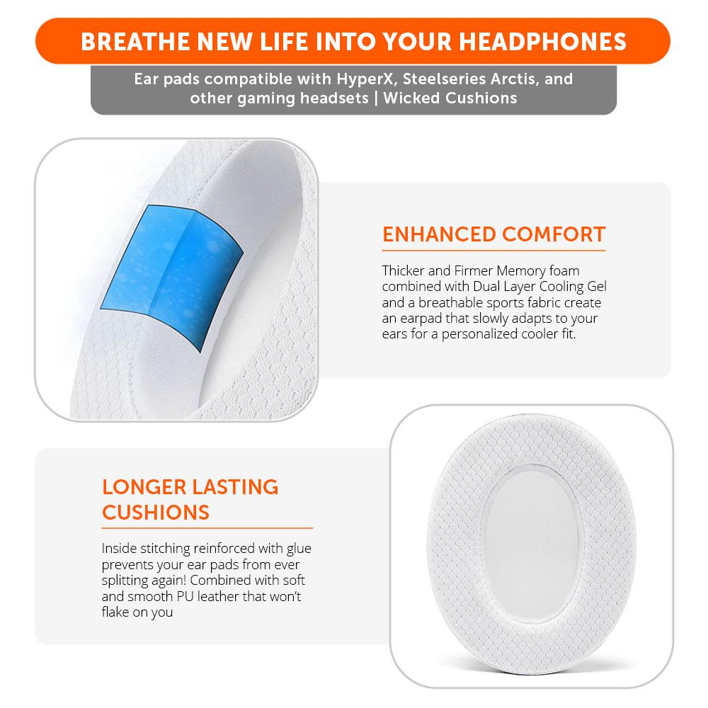 Apos Audio Wicked Cushions Cooling Gel Ear Pads WC FreeZe - Hybrid Cooling Gel Infused Gaming Earpads