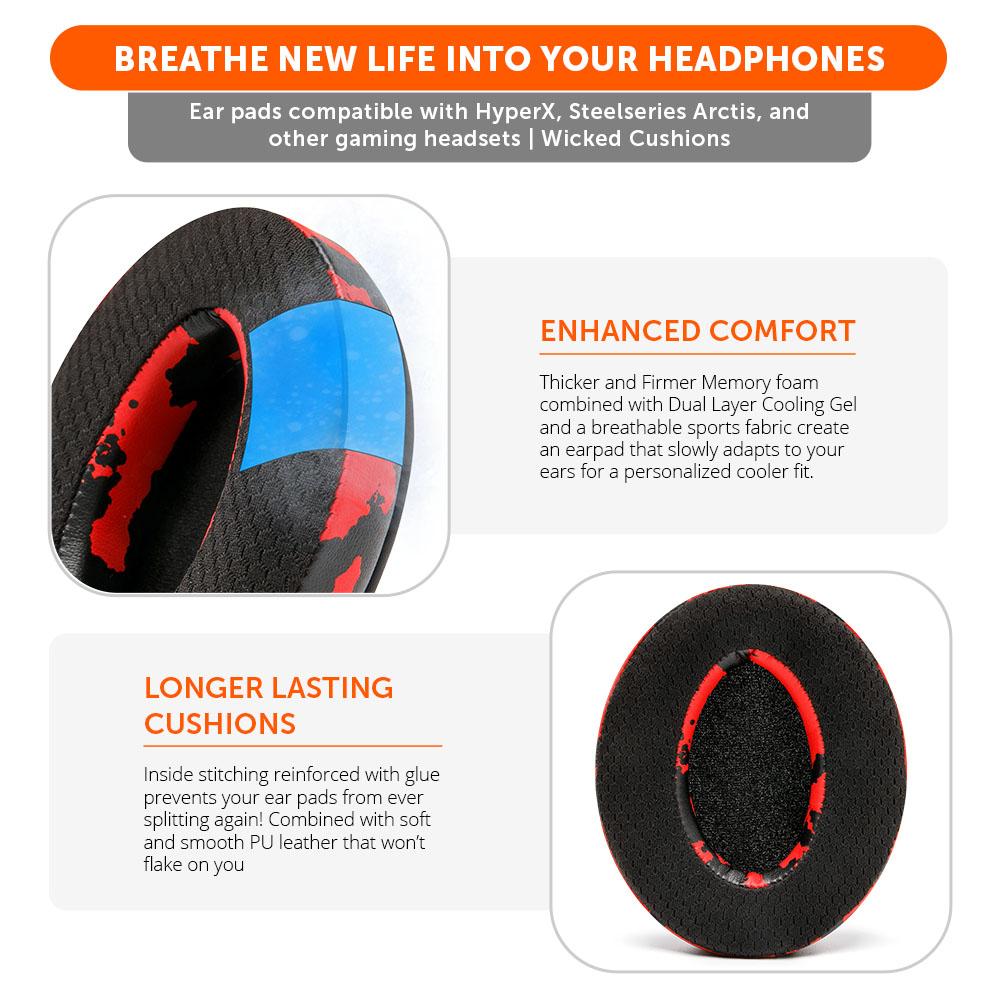 Apos Audio Wicked Cushions Cooling Gel Ear Pads WC FreeZe - Hybrid Cooling Gel Infused Gaming Earpads