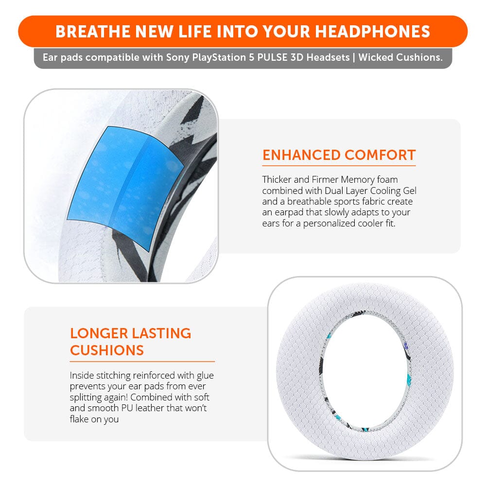 Apos Audio Wicked Cushions Cooling Gel Ear Pads WC FreeZe Pulse 3D - Cooling Gel Earpads For PS5 Pulse 3D Headset