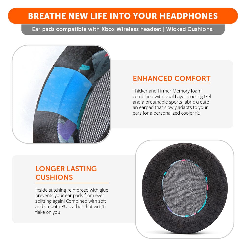 Apos Audio Wicked Cushions Cooling Gel Ear Pads Xbox Wireless Gaming Headset Earpads - WC FreeZe Cooling Gel