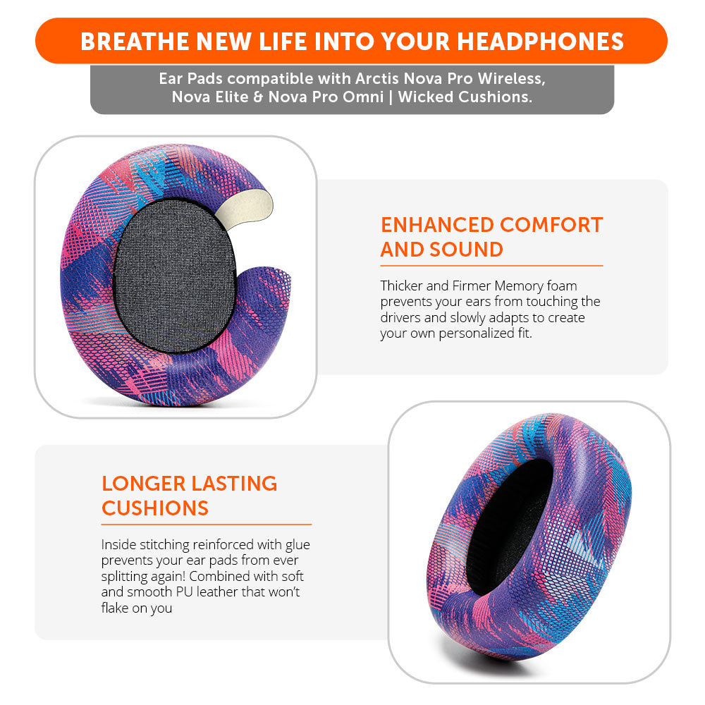 Apos Audio Wicked Cushions Ear Pads Arctis Nova Pro Wireless, Nova Elite & Nova Pro Omni Earpads - WC PadZ Nova Pro Wireless