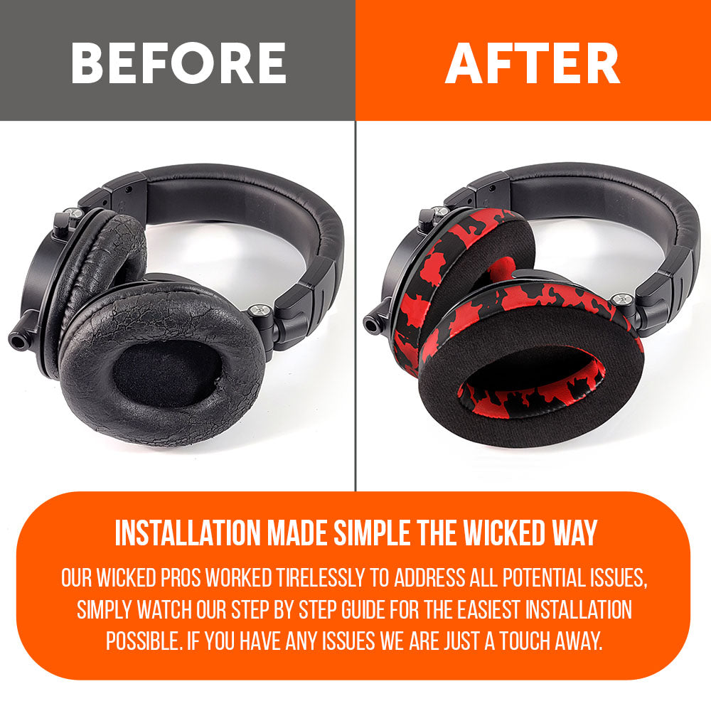 Apos Audio Wicked Cushions Ear Pads ATH M50X Earpads - Velour Hybrid
