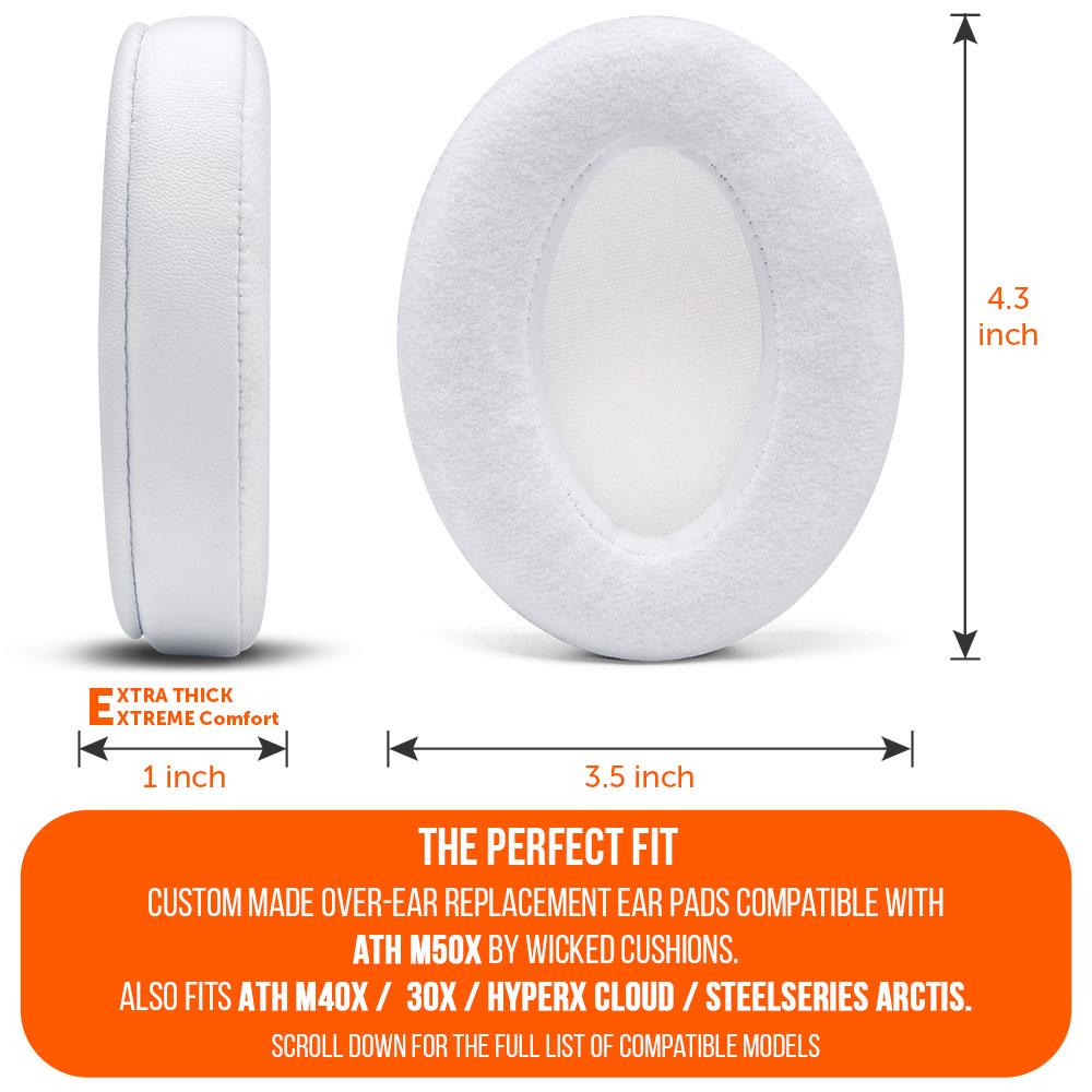 Apos Audio Wicked Cushions Ear Pads ATH M50X Earpads - Velour Hybrid