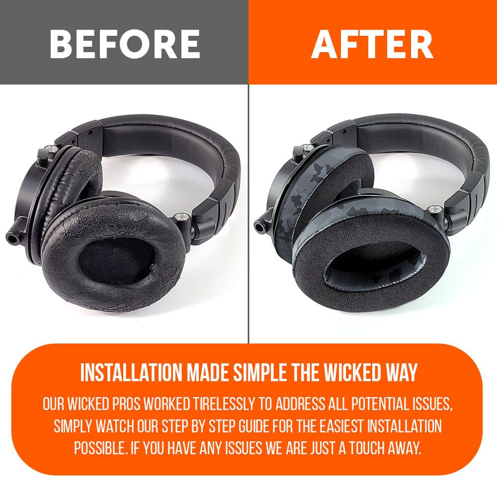 Apos Audio Wicked Cushions Ear Pads ATH M50X Earpads - Velour Hybrid
