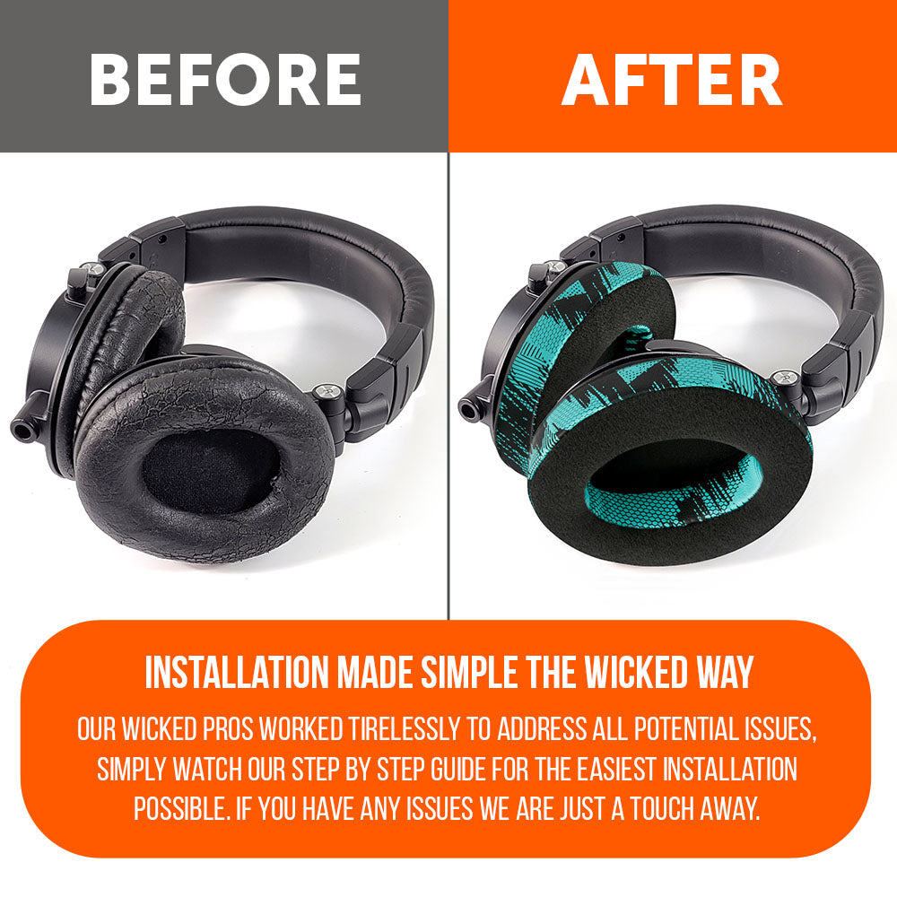 Apos Audio Wicked Cushions Ear Pads ATH M50X Earpads - Velour Hybrid