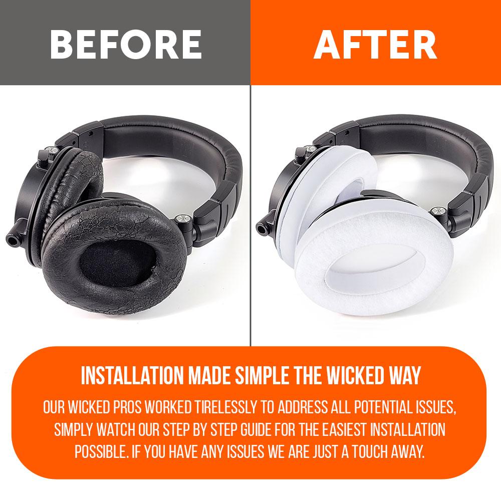 Apos Audio Wicked Cushions Ear Pads ATH M50X Earpads - Velour Hybrid
