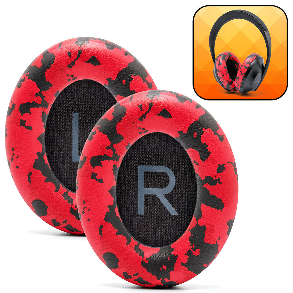 Apos Audio Wicked Cushions Ear Pads Bose NC 700 Replacement Earpads Red Camo