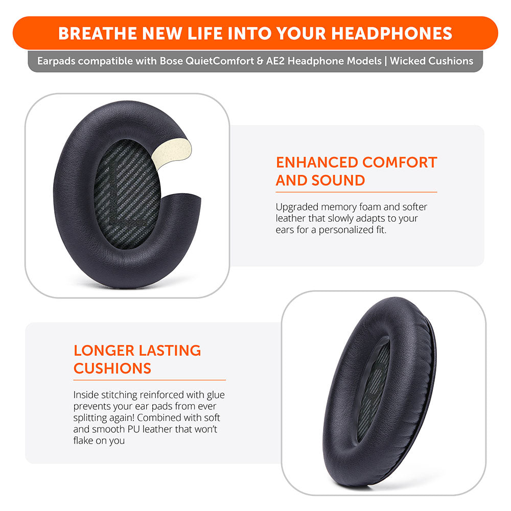 Apos Audio Wicked Cushions Ear Pads Bose QC35 Replacement Ear Pads