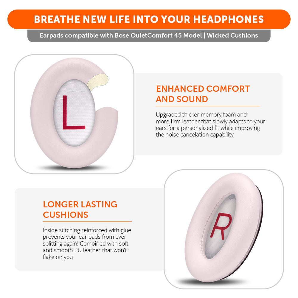 Apos Audio Wicked Cushions Ear Pads Bose QC45 Replacement Ear Pads