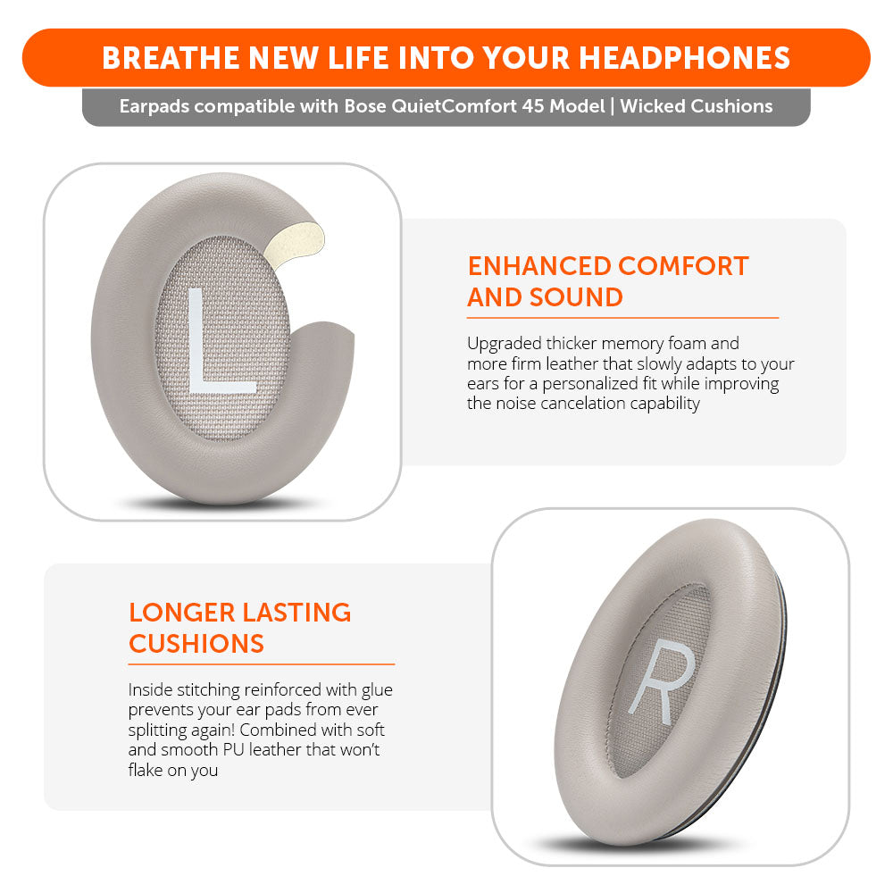 Apos Audio Wicked Cushions Ear Pads Bose QC45 Replacement Ear Pads