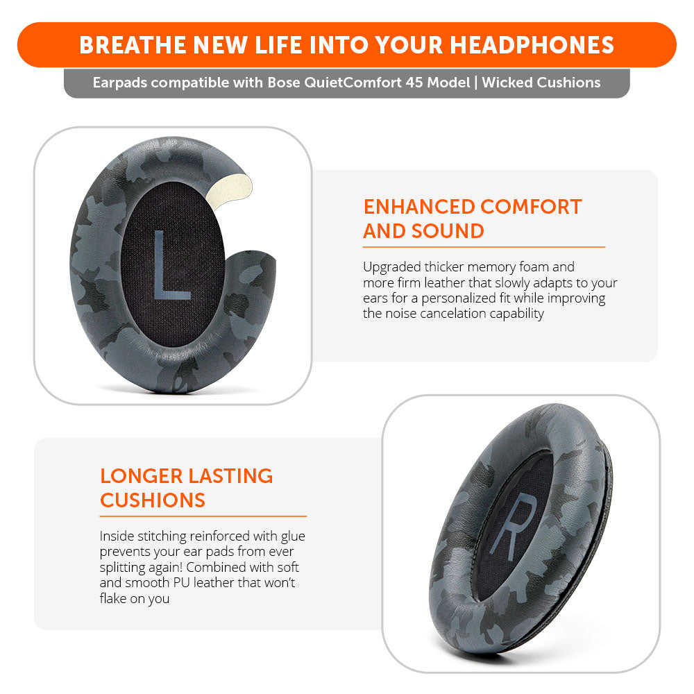 Apos Audio Wicked Cushions Ear Pads Bose QC45 Replacement Ear Pads