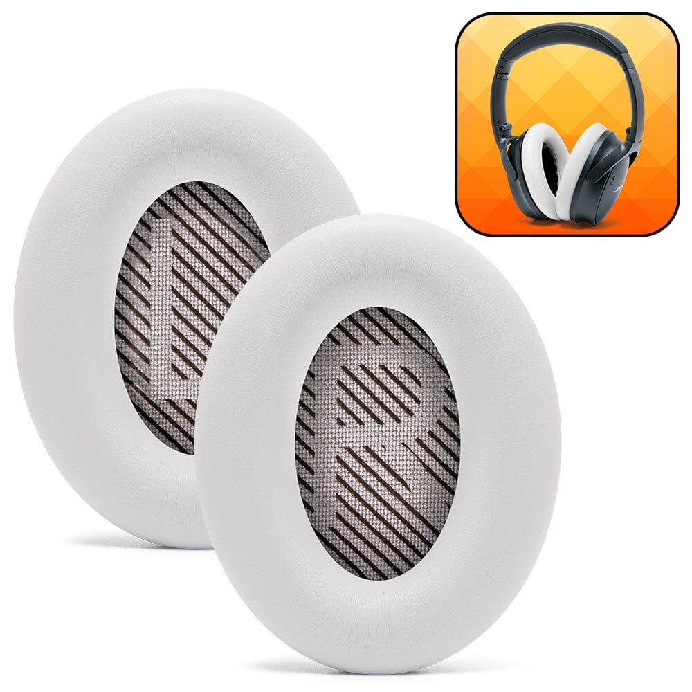 Apos Audio Wicked Cushions Ear Pads Bose QC45 Replacement Ear Pads White Smoke