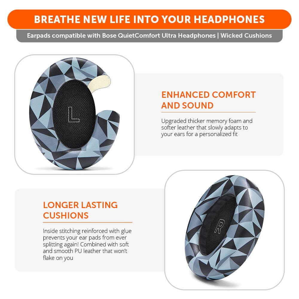 Apos Audio Wicked Cushions Ear Pads Bose QuietComfort Ultra Gen 1 & Gen 2 Earpads - WC PadZ QC Ultra