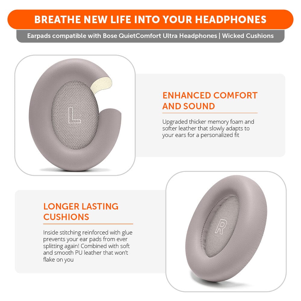 Apos Audio Wicked Cushions Ear Pads Bose QuietComfort Ultra Gen 1 & Gen 2 Earpads - WC PadZ QC Ultra