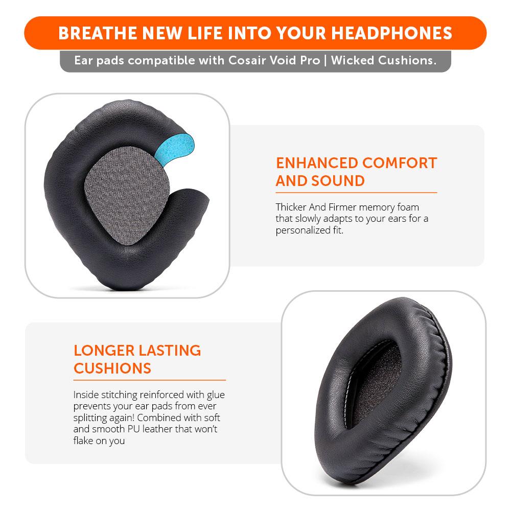 Apos Audio Wicked Cushions Ear Pads Corsair Void Pro Replacement Earpads