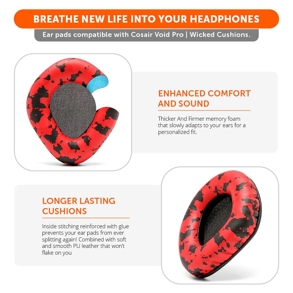 Apos Audio Wicked Cushions Ear Pads Corsair Void Pro Replacement Earpads