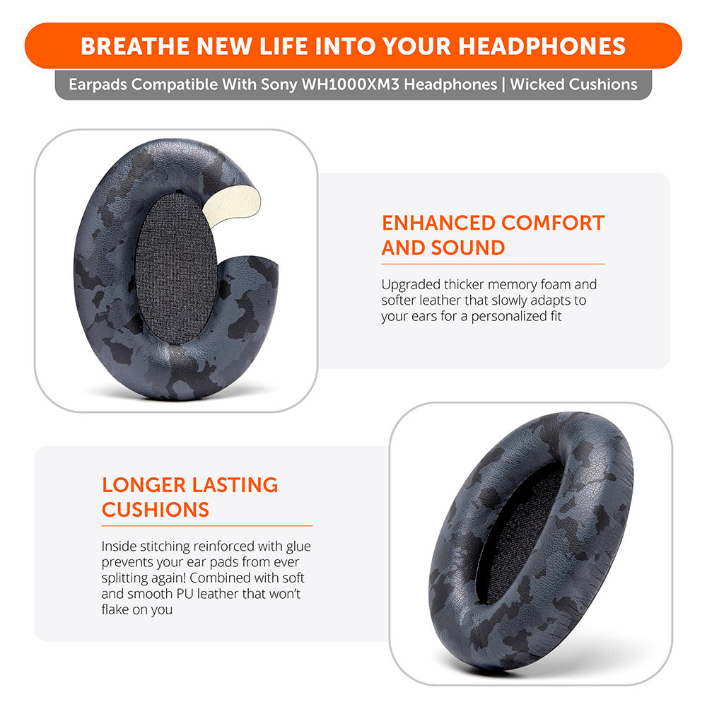 Apos Audio Wicked Cushions Ear Pads Ear Pads For Sony WH1000XM3 Over-Ear Headphones
