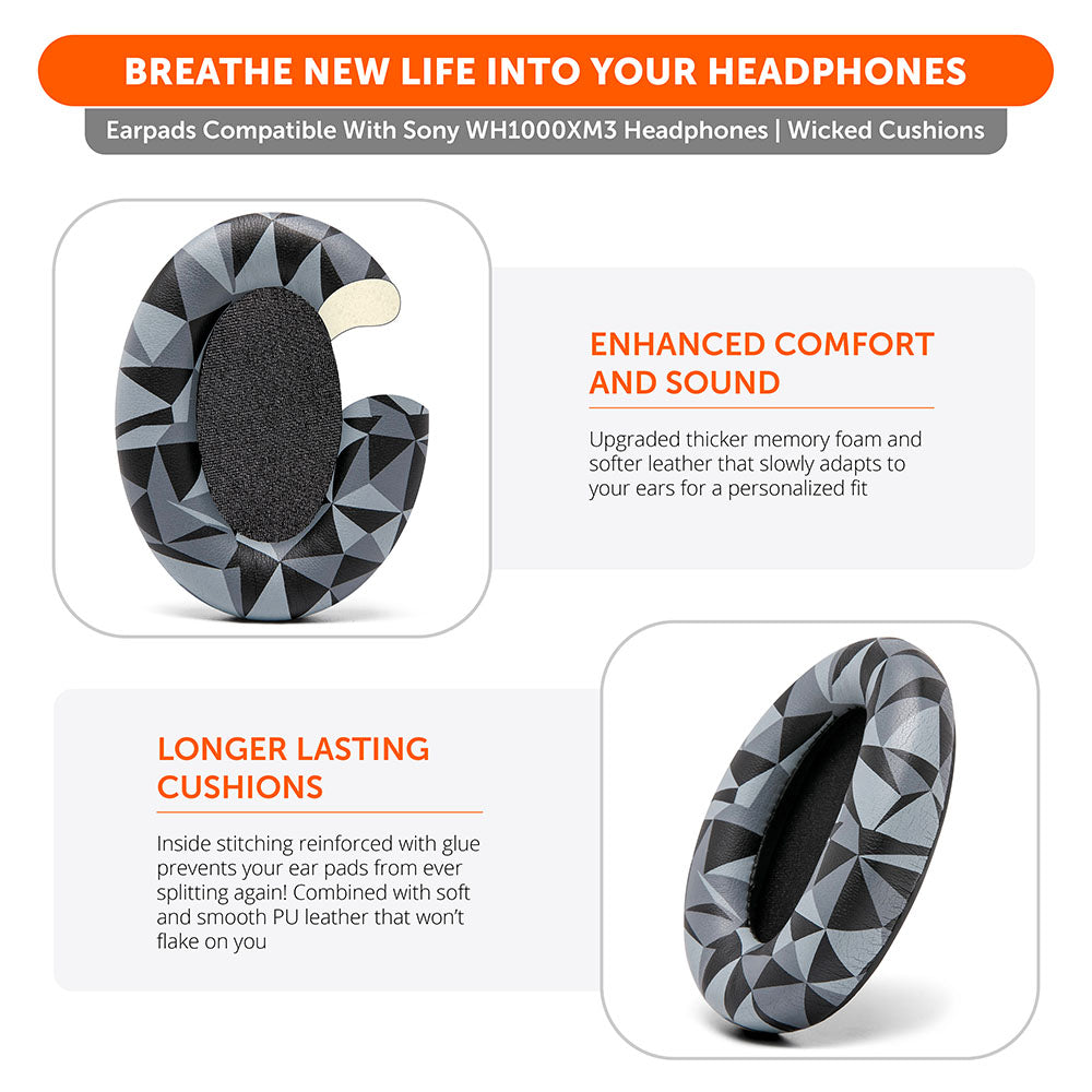 Apos Audio Wicked Cushions Ear Pads Ear Pads For Sony WH1000XM3 Over-Ear Headphones