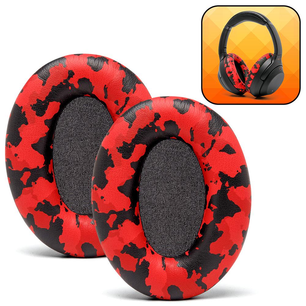 Apos Audio Wicked Cushions Ear Pads Ear Pads For Sony WH1000XM3 Over-Ear Headphones Red Camo