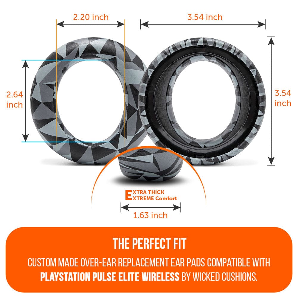 Apos Audio Wicked Cushions Ear Pads PlayStation Pulse Elite PU Leather Earpads - WC PadZ Pulse Elite