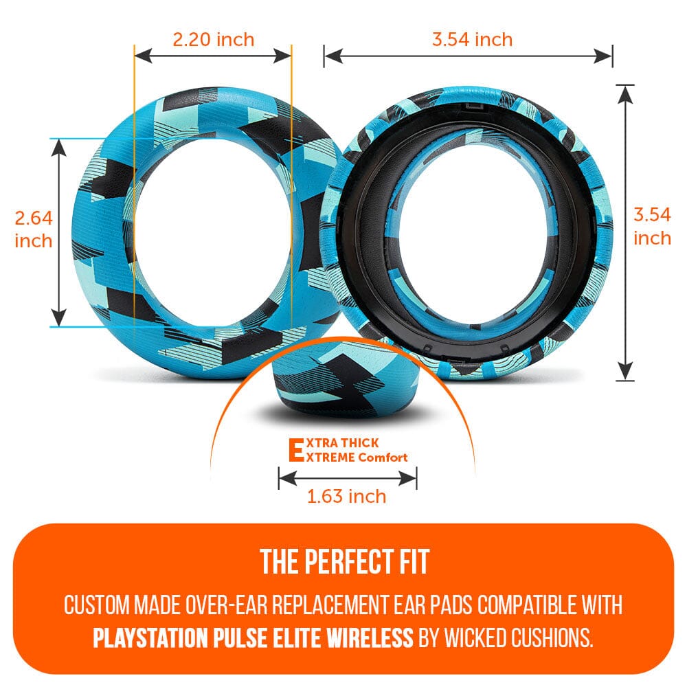 Apos Audio Wicked Cushions Ear Pads PlayStation Pulse Elite PU Leather Earpads - WC PadZ Pulse Elite