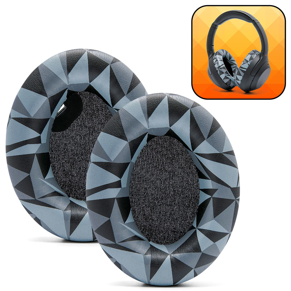 Apos Audio Wicked Cushions Ear Pads Replacement Ear Pads For Sony WH1000XM4 Over-Ear Headphones Geo Grey