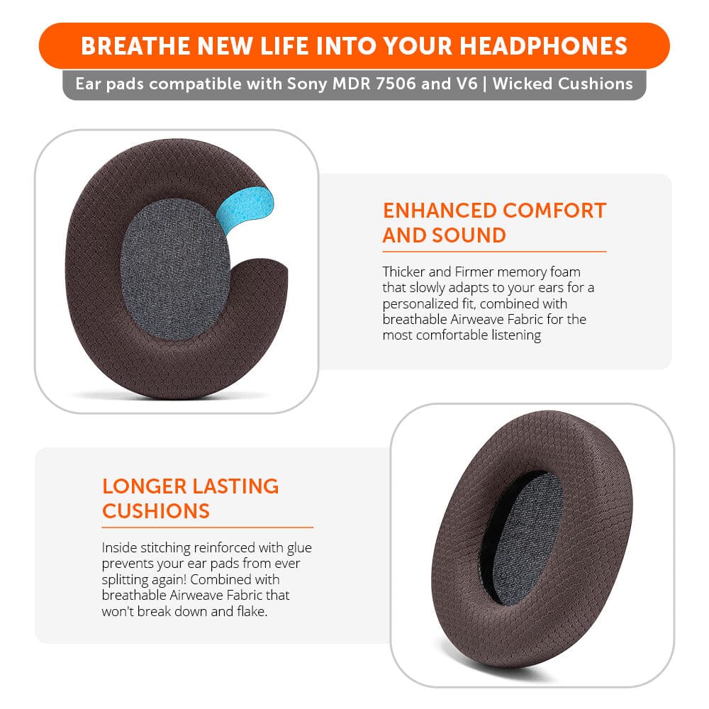 Apos Audio Wicked Cushions Ear Pads Replacement Earpads For Sony MDR 7506