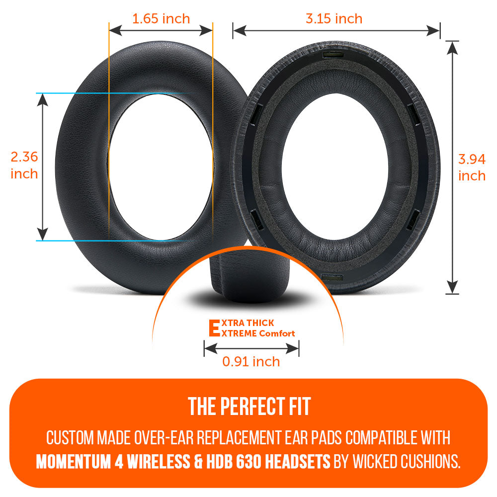 Apos Audio Wicked Cushions Ear Pads Sennheiser Momentum 4 & HDB 630 Earpads - WC PadZ Momentum 4 & HDB 630