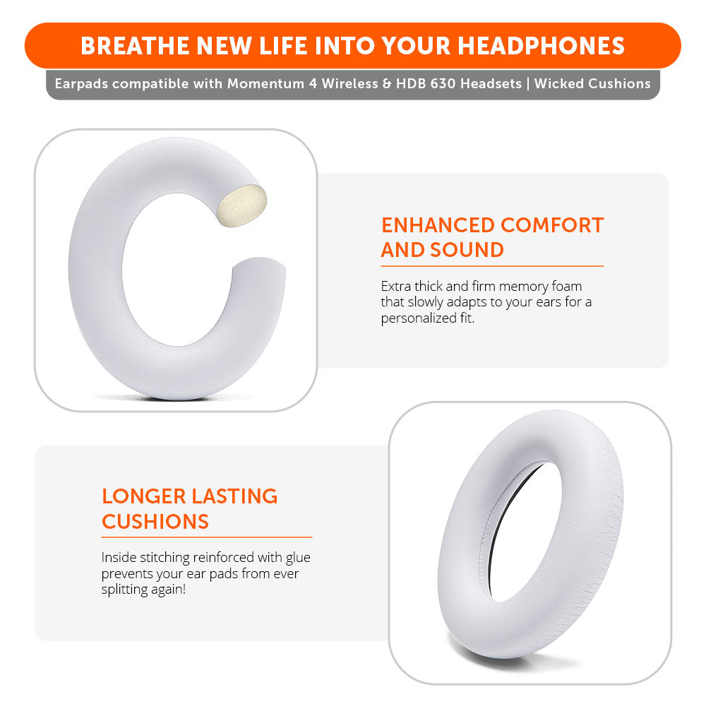 Apos Audio Wicked Cushions Ear Pads Sennheiser Momentum 4 & HDB 630 Earpads - WC PadZ Momentum 4 & HDB 630