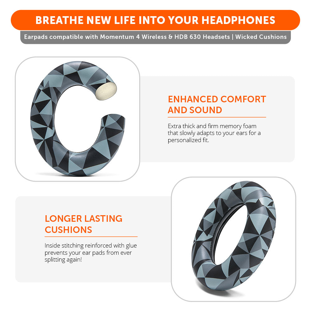 Apos Audio Wicked Cushions Ear Pads Sennheiser Momentum 4 & HDB 630 Earpads - WC PadZ Momentum 4 & HDB 630