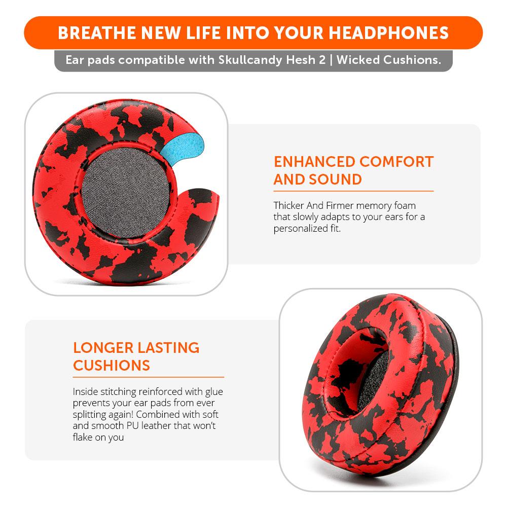 Apos Audio Wicked Cushions Ear Pads Skullcandy Hesh 2 Replacement Earpads