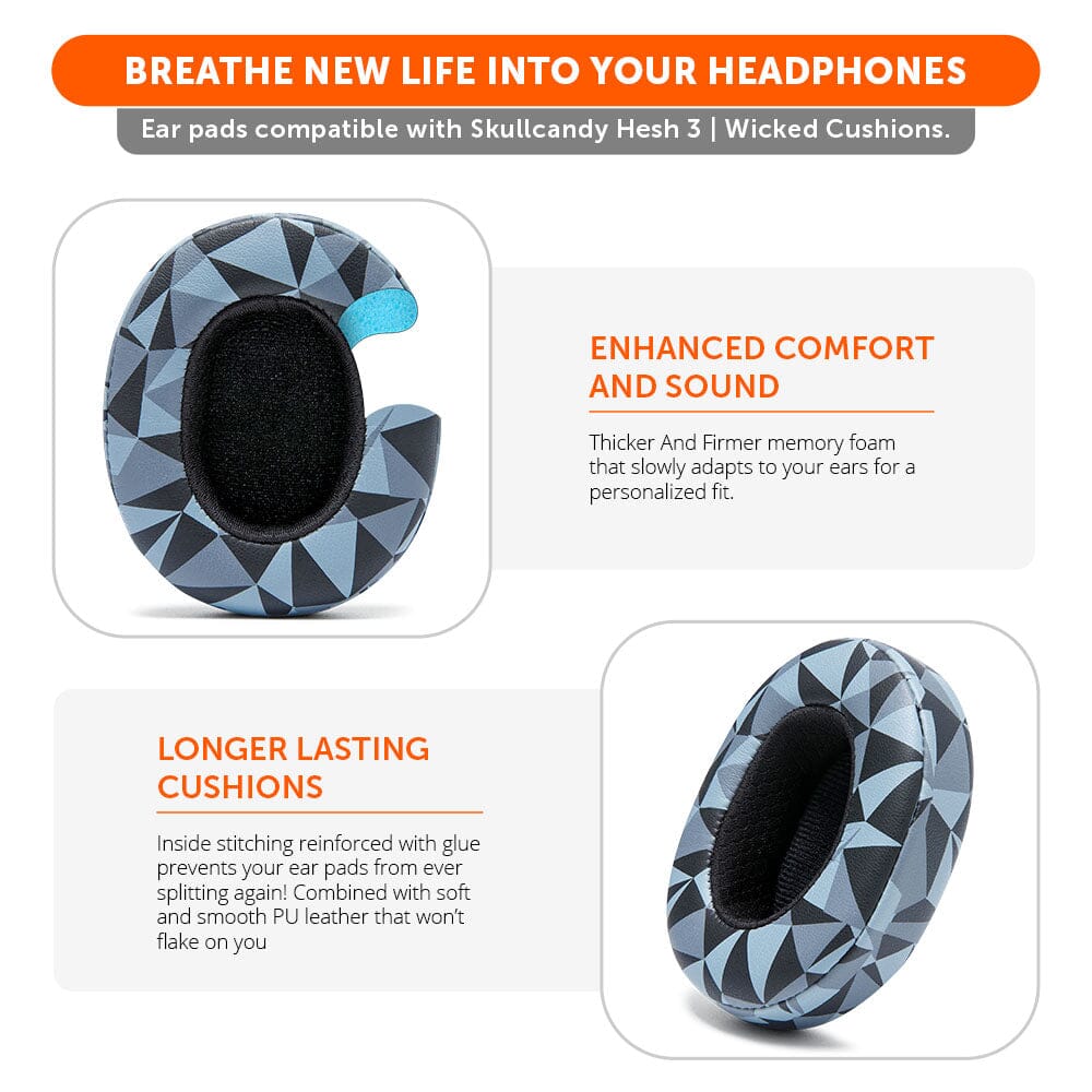 Apos Audio Wicked Cushions Ear Pads Skullcandy Hesh 3, Evo, and Crusher Replacement Earpads