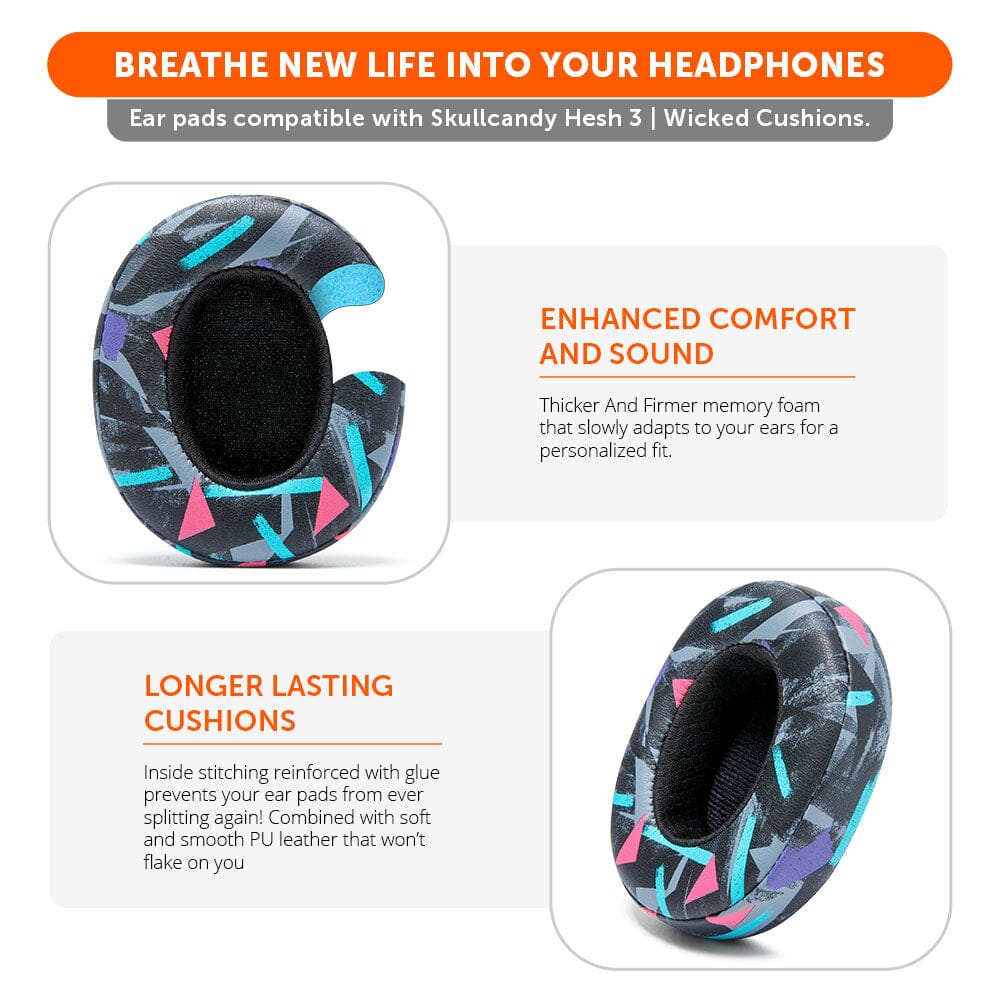 Apos Audio Wicked Cushions Ear Pads Skullcandy Hesh 3, Evo, and Crusher Replacement Earpads